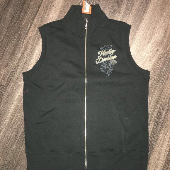 Sexy Harley Davidson Sleeveless Black Vest  Large NWT  Price is FIRM  Har1 - Picture 6 of 8